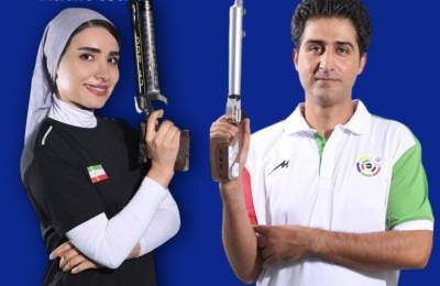 تیراندازی قهرمانی آسیا؛ مدال برنز تیم میکس ایران با ترکیب ‌رستمیان و گل‌خندان